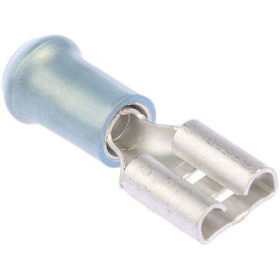 TE Connectivity PIDG FASTON .250 Blue Insulated Female Spade Connector, Receptacle, 6.35 x 0.81mm Tab Size, 1mm² to