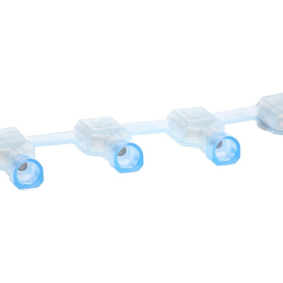 TE Connectivity Ultra-Fast Plus .250 Blue Insulated Female Spade Connector, Receptacle, 6.35 x 0.81mm Tab Size, 1.3mm²