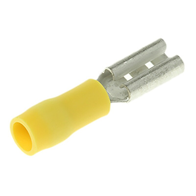 JST FVDDF Yellow Insulated Female Spade Connector, Receptacle, 2.79 x 0.8mm Tab Size, 0.2mm² to 0.5mm²