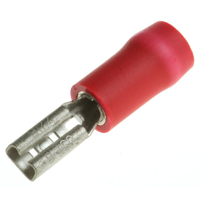 JST FVDDF Red Insulated Female Spade Connector, Receptacle, 2.79 x 0.8mm Tab Size, 0.25mm² to 1.65mm²