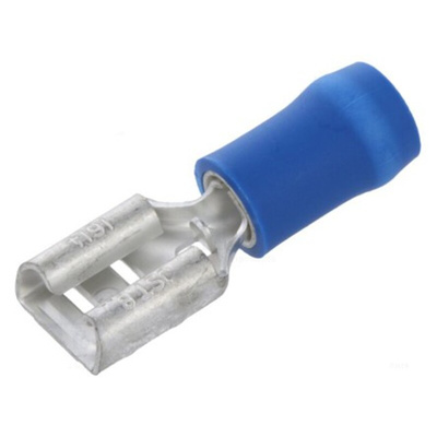 JST FVDDF Blue Insulated Female Spade Connector, Receptacle, 6.35 x 0.8mm Tab Size, 1mm² to 2.6mm²