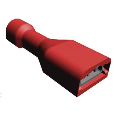 TE Connectivity Ultra-Fast Plus .187 Red Insulated Female Spade Connector, Receptacle, 4.75 x 0.81mm Tab Size, 0.3mm²