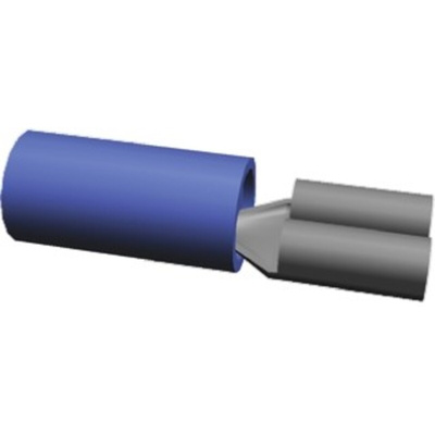 TE Connectivity PIDG FASTON .187 Blue Insulated Female Spade Connector, Receptacle, 4.8 x 0.8mm Tab Size, 1.3mm² to 2mm²