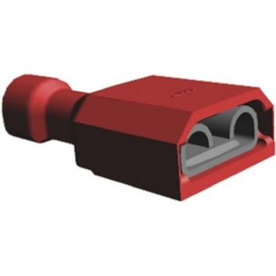 TE Connectivity Ultra-Fast .250 Red Insulated Female Spade Connector, Receptacle, 6.35 x 0.81mm Tab Size, 0.3mm² to