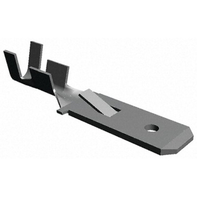 TE Connectivity FASTIN-FASTON .250 Uninsulated Male Spade Connector, Tab, 6.35 x 0.81mm Tab Size, 1mm² to 2.5mm²