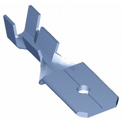 TE Connectivity FASTON .250 Uninsulated Male Spade Connector, Tab, 6.35 x 0.81mm Tab Size, 0.3mm² to 0.8mm²