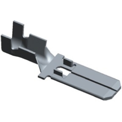 TE Connectivity FASTON .250 Uninsulated Male Spade Connector, Tab, 2.9 x 3.8mm Tab Size, 2mm² to 3.37mm²