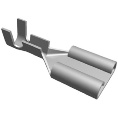 TE Connectivity FASTON .250 Uninsulated Female Spade Connector, Receptacle, 6.35 x 0.81mm Tab Size, 0.3mm² to 0.8mm²