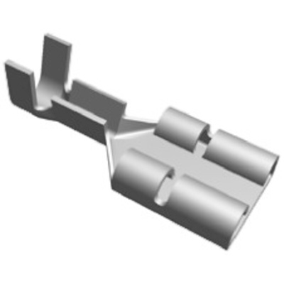 TE Connectivity FASTON .250 Uninsulated Female Spade Connector, Receptacle, 6.35 x 0.81mm Tab Size, 0.3mm² to 0.8mm²