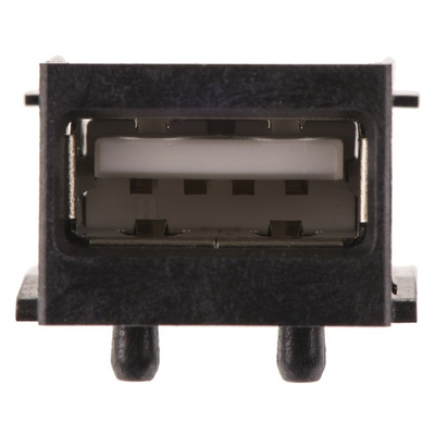 Harting, har-Port USB Connector, Through Hole, Socket 2.0 A, Solder, Right Angle- Single Port