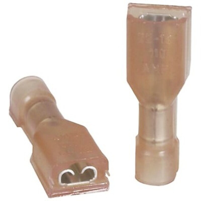 TE Connectivity Ultra Fast 110/0.125 Series Red Insulated Female Spade Connector, Receptacle, 2.79 x 0.41mm Tab Size,