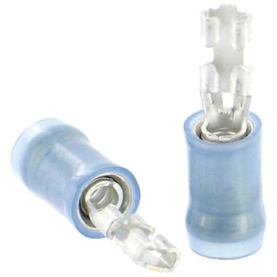 TE Connectivity PIDG FASTON .110 Blue Insulated Female Spade Connector, Receptacle, 2.79 x 0.8mm Tab Size, 1.3mm² to
