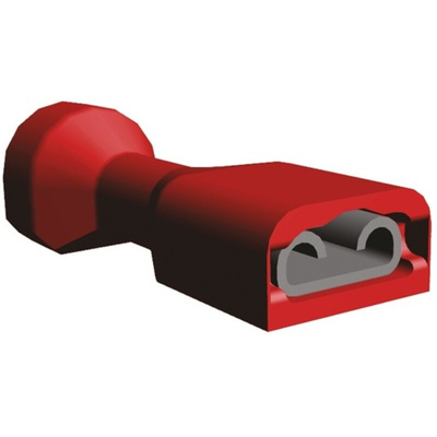TE Connectivity Ultra-Fast .187 Red Insulated Female Spade Connector, Receptacle, 2.79 x 0.81mm Tab Size, 0.3mm² to