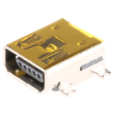 Wurth Elektronik, WR-COM USB Connector, SMT, Socket 2.0 Micro AB, Solder, Right Angle