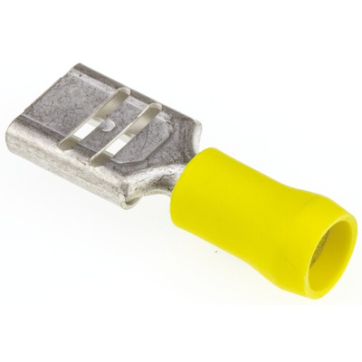 JST FVD Yellow Insulated Female Spade Connector, Receptacle, 11 x 1.1mm Tab Size, 2.6mm² to 6.6mm²