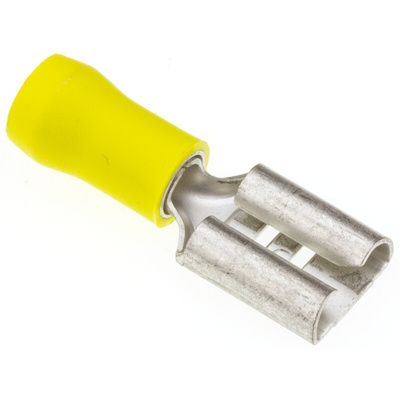 JST FVD Yellow Insulated Female Spade Connector, Receptacle, 11 x 1.1mm Tab Size, 2.6mm² to 6.6mm²