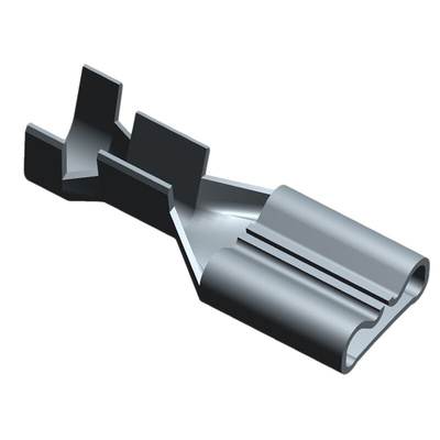 TE Connectivity, FASTON .187 Grey Uninsulated Spade Connector, 4.75 x 0.81mm Tab Size, 0.5mm² to 1.3mm²