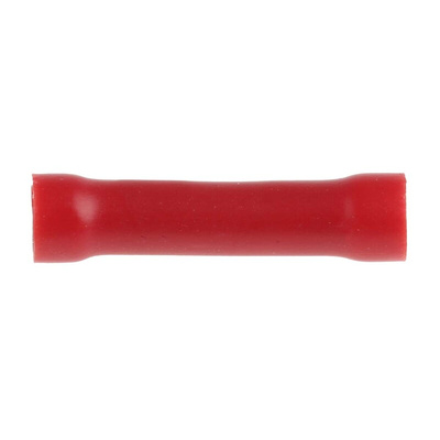 RS PRO Butt Splice Connector, Red, Insulated, Tin 22 → 16 AWG