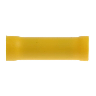 RS PRO Butt Splice Connector, Yellow, Insulated, Tin 12 → 10 AWG