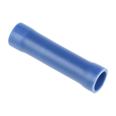 RS PRO Butt Splice Connector, Blue, Insulated, Tin 16 → 14 AWG