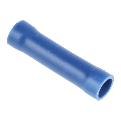 RS PRO Butt Splice Connector, Blue, Insulated, Tin 16 → 14 AWG