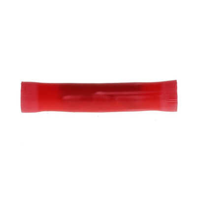 TE Connectivity, PLASTI-GRIP Butt Splice Connector, Red, Insulated, Tin 22 → 16 AWG