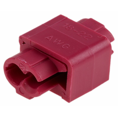 RS PRO Wire Splice Connector, Red, Insulated, Tin 0.5 → 0.75 mm², 22 → 18 AWG