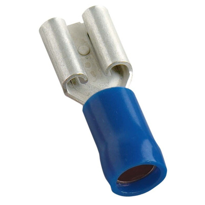 MECATRACTION S Blue Insulated Female Spade Connector, Receptacle, 7.7 x 6.3mm Tab Size