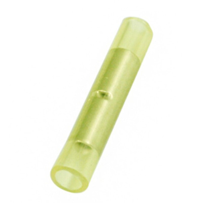 RS PRO Butt Splice Splice Connector, Yellow, Insulated, Tin 26 → 22 AWG