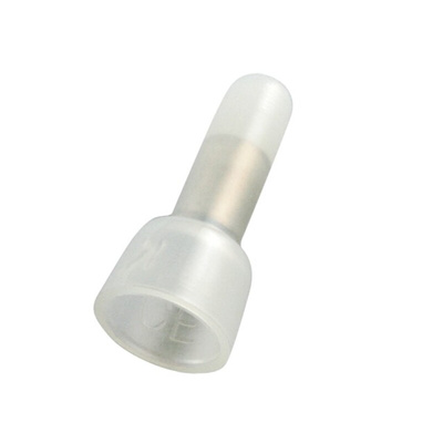 RS PRO Closed End Crimp Closed End Connector, Natural, Insulated, Tin 0.5 → 1.5 mm², 22 → 16 AWG