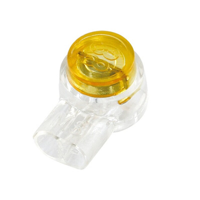 RS PRO Butt Splice Crimp Butt Splice Terminal, White, Yellow, Insulated 22 → 26 AWG