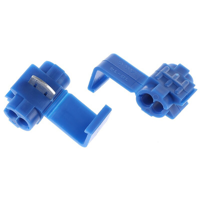 RS PRO Tap Splice Connector, Blue, Insulated, Tin 18 → 14 AWG
