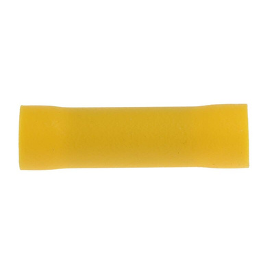 RS PRO Butt Splice Connector, Yellow, Insulated, Tin 12 → 10 AWG