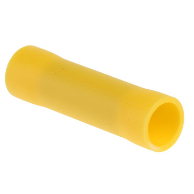 RS PRO Butt Splice Connector, Yellow, Insulated, Tin 12 → 10 AWG