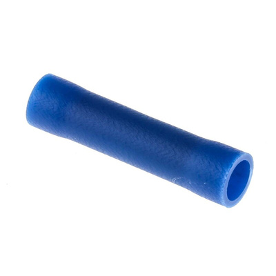 RS PRO Butt Splice Connector, Blue, Insulated, Tin 16 → 14 AWG