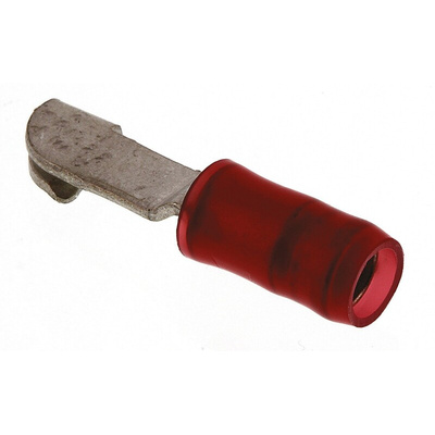 TE Connectivity, PIDG Knife Disconnect Splice Connector, Red, Insulated, Tin 22 → 16 AWG