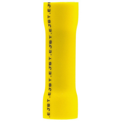 JST, FVC Butt Splice Connector, Yellow, Insulated 12 → 10 AWG