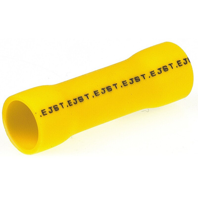 JST, FVC Butt Splice Connector, Yellow, Insulated 12 → 10 AWG