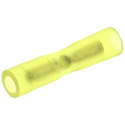 TE Connectivity, PLASTI-GRIP Butt Splice Connector, Yellow, Insulated, Tin 26 → 22 AWG