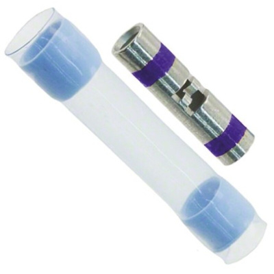 TE Connectivity, MiniSeal Butt Wire Splice Connector, Blue, Insulated 16 → 20 AWG