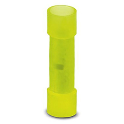 Phoenix Contact Butt Splice Connector, Yellow, Insulated