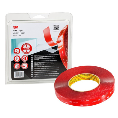 3M 4910F, VHB™ Clear Foam Tape, 19mm x 11m, 1mm Thick