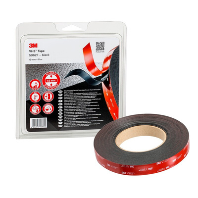 3M 5962F, VHB™ Black Foam Tape, 19mm x 8m, 1.6mm Thick