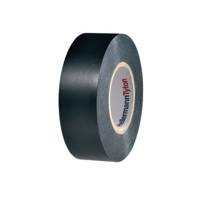 HellermannTyton HelaTape Flex Black PVC Electrical Tape, 25mm x 25m