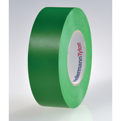 HellermannTyton HelaTape Flex Green Electrical Tape, 19mm x 20m