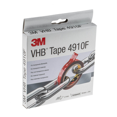 3M 4910F, VHB™ Clear Foam Tape, 19mm x 3m, 1mm Thick