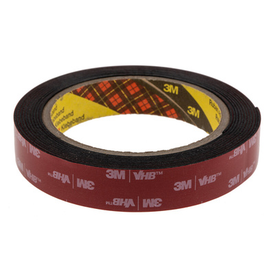 3M 5952F, VHB™ Black Foam Tape, 19mm x 3m, 1.1mm Thick