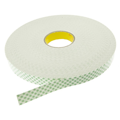 3M SCOTCH 4032, 4032 White Foam Tape, 25mm x 66m, 0.8mm Thick