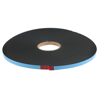 RS PRO Black Foam Tape, 12mm x 15m, 4.8mm Thick