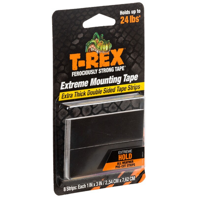 T-REX 286252, Mounting Tapes Black Adhesive Foam Tape, 76.2mm x 25.4mm, 0.42in Thick